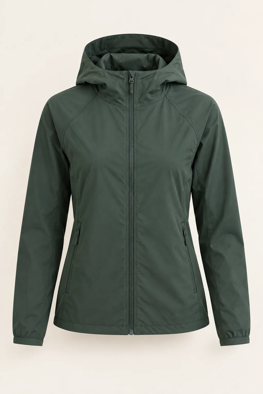 Switchback Hooded Sun Jacket in Pine, front view