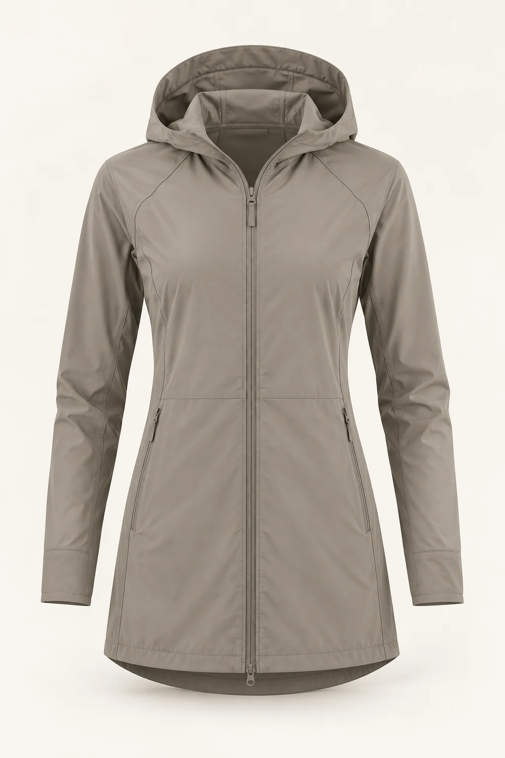 High Desert Longline Sun Hoodie in Warm Grey, front view
