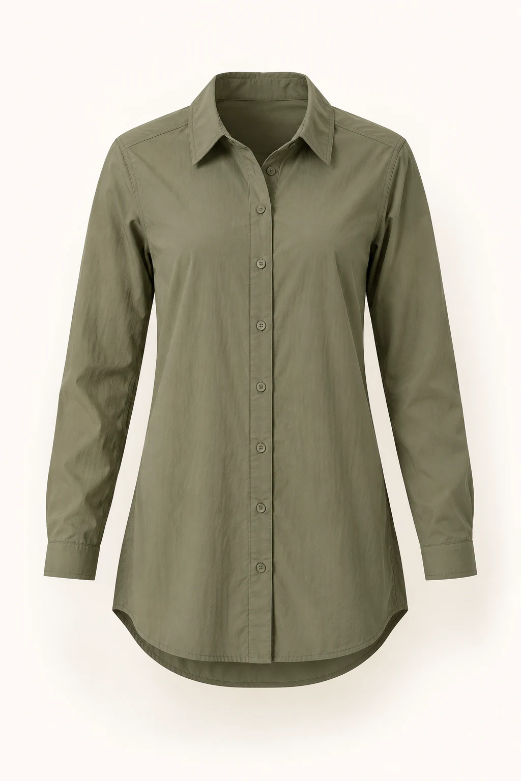 Field Longline Sun Shirt in Moss, front view