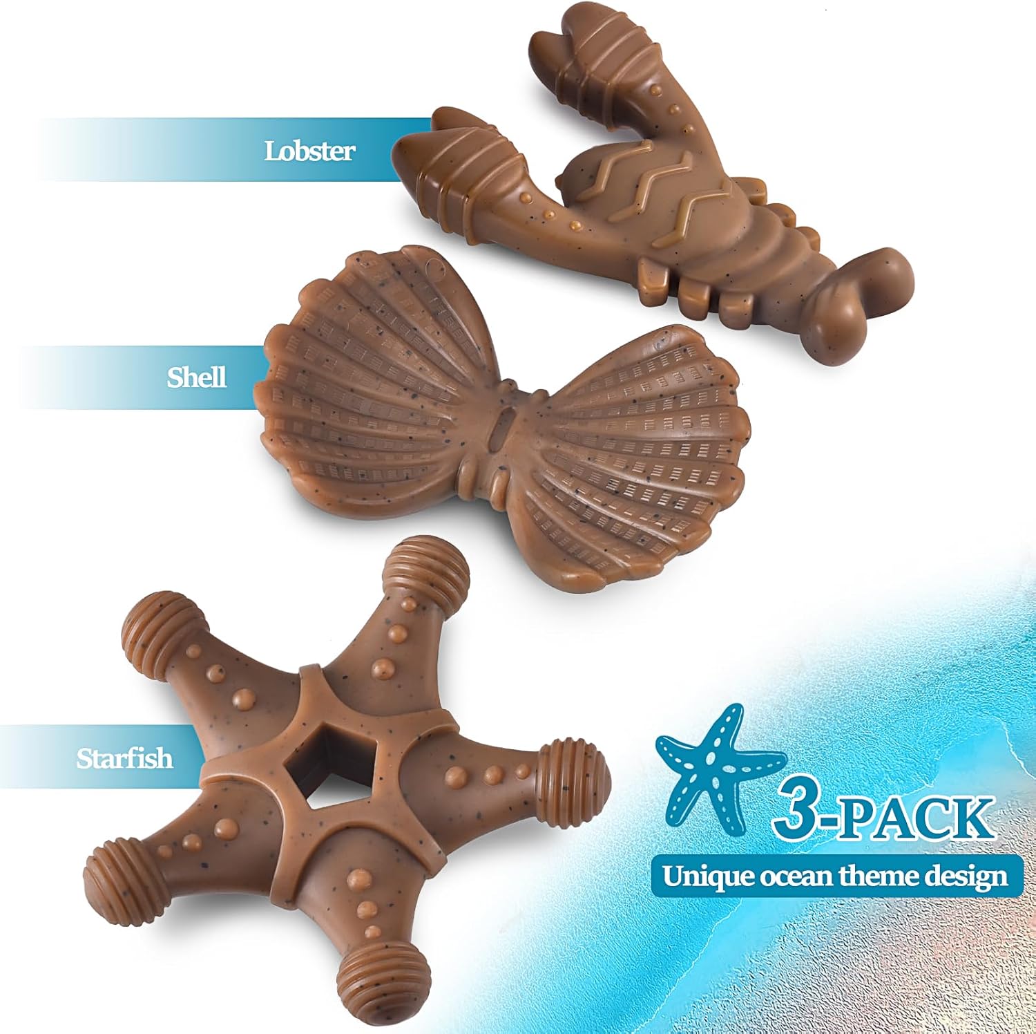 Dog Toys for Aggressive Chewers, Indestructible Toys for Large Dogs, Dog Chew for Large Medium Small Breed, 3 Pack Super Chewer with Tough Nylon, Gift for Dogs